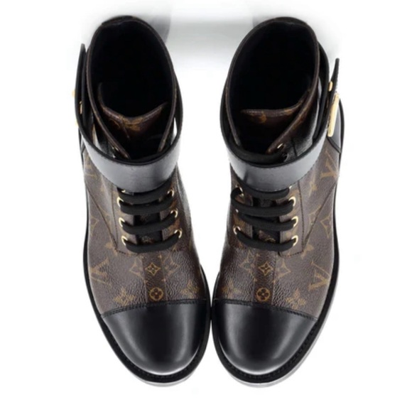 Louis Vuitton Women's Wonderland Flat Ranger Boots Monogram Canvas and Leather - Picture 2 of 2